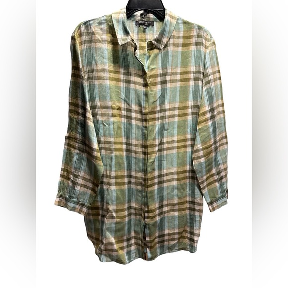 Lafayette 148 New York Sabira Linen button down shirt Size XL - Picture 2 of 10